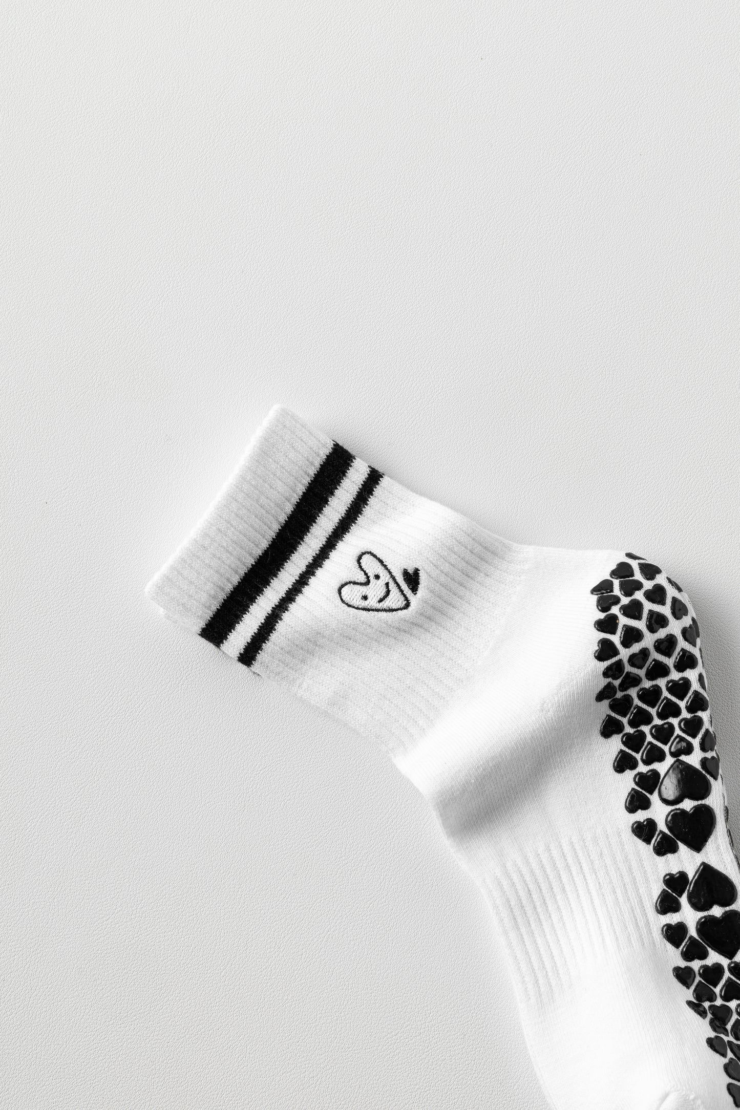 Cute Heart embroidered grip socks