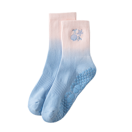 Sunset Beach Ombre embroidered grip socks