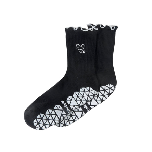 Cute heart embroidered grip socks